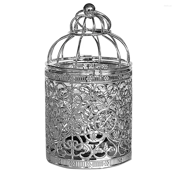 Bougeoirs Iron Durable Craft Europe Style Placing Plating Lantern Lantern Thé Ornement Rétro Habit Retro Bird Cage Home