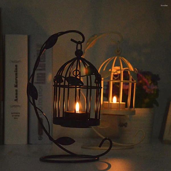 Candlers porte-repassement de style européen Stand à chandelle Creative Leave Bird Cage Home Decor Party Supplies