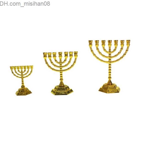 Bougeoirs Je Menorah Bougeoirs Religions Candélabres Hanukkah Chandeliers 7 Branches Z230704