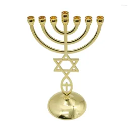 Candlers porte-chandelies juif support de métal 7 branche stand en or couleur traditionnelle candélabre menorah décorations intérieures dropship