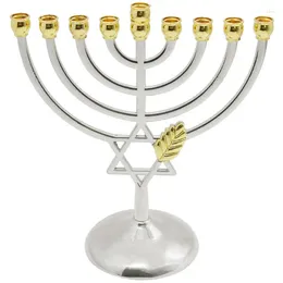 Bougeoirs porte-bougie juif Hanukkah Menorah, chandelier à 9 branches, candélabre de Table, Base de Chanukah, décoration de Festival