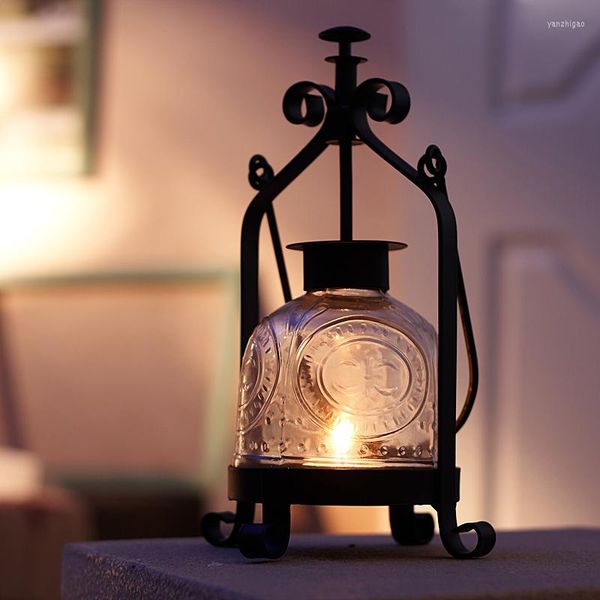 Bougeoirs lampe à kérosène métal Vintage mariage centres de table nordique Antique lanterne murale pour Table décor à la maison