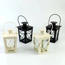 Candlers Lantern Iron Holder Noir Small Nordic Metal suspendu Soalight Chandelier Bougeoir Cage Decoration ZP60ZT