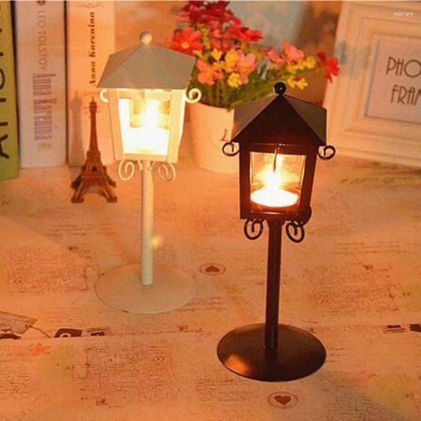 Bougeoirs lanterne romantique Simple Vintage support chandelier pour mariage boutique fête Table à manger décoration