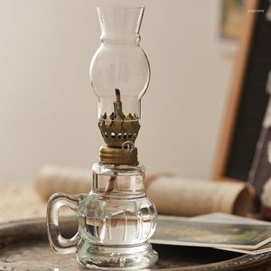 Kandelaars Grote heldere olielamp Lantern Kamer Kerosene Classic Vintage Glass Lampen voor binnengebruik Decorverlichting