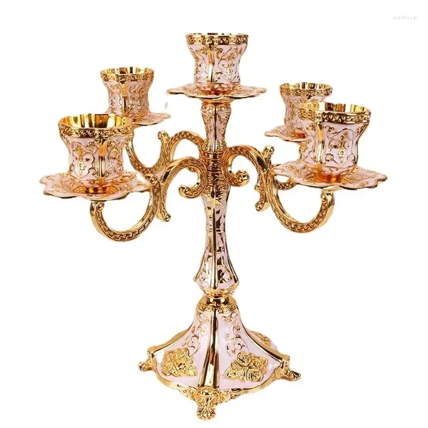 Bougeoirs grand chandelier de mariage en métal doré articles de décoration de luxe centres de table pour accessoires de Tables de beauté