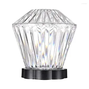 Bandlers LED Crystal Petal Table Lampe Rose Light Projecteur Rodited Remote Remote Diamond Roantic Diamond Amosphère avec USB Night
