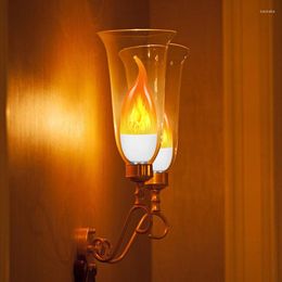 Kerzenhalter, LED-Rahmenlampe, E12-Sockel, 2 W, Flammenbirne, 3 Arten von Lichtemissionsmodus, Schwankung, Innendekoration