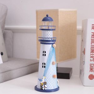 Bandlers LED Lighthouse Forme Contexte Contexte de fer de style méditerranéen pour meubles de bureau Décorations extérieures