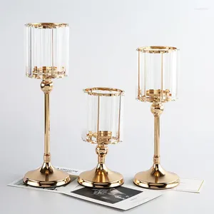 Bandlers Light Luxury Crystal Glass Holder Table de mariage Décoration Ornement Ornement PO Props Iron Crafts Gift Home Gift