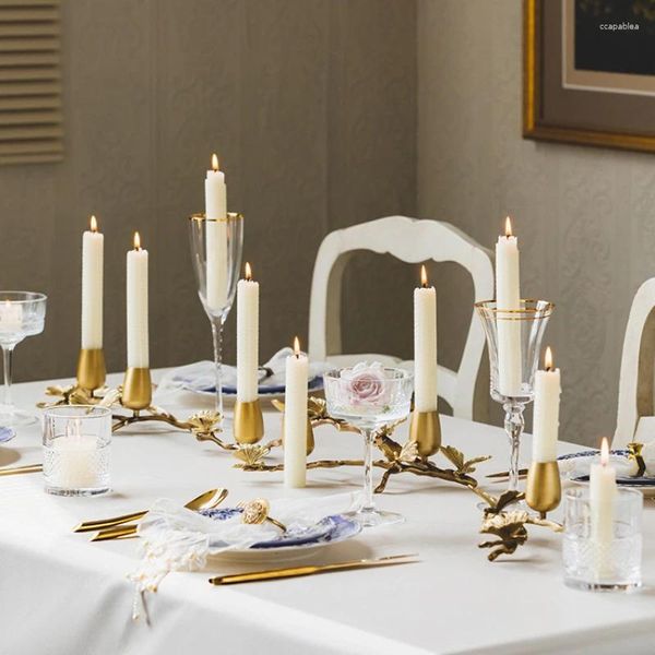 Bougeoirs légers de luxe médiéval nordique, accessoires décoratifs pour dîner romantique, décoration de maison, salon, Table à manger