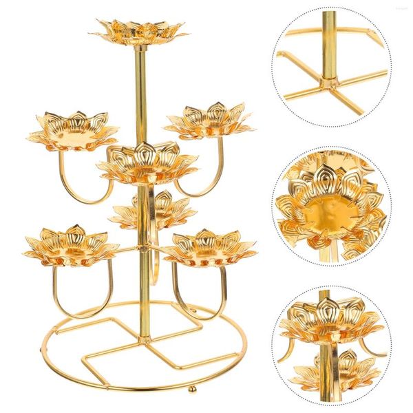 Soportes de velas Stand Light Ghee Lámpara Ghee Comedor Decoración Candelador decorativo Candelador de acero inoxidable Templo Diwali