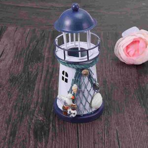 Bandlers Lighthouse Decor LED Mediterranean Light Lampe solaire nautique de plage Jardin Tour balise rotation de figurine Ornement côtier mer