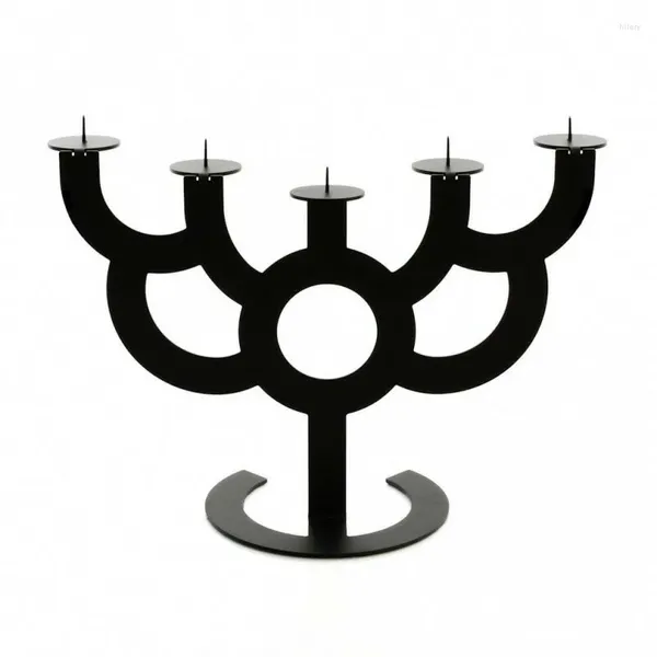 Bandlers Little Holder Holder Modern Black Metal Candelabra 5arms Candlestand Simple Wedding Chandelier HomeDedecor HolderAccessories