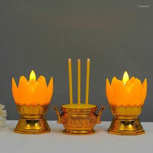 Bougeoirs Lampe Lotus Simulation LED Brûleur d'encens électronique Chandelier oscillant