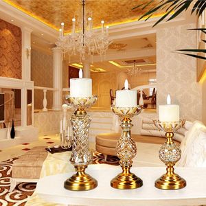 Bougeoirs luxe cristal Feng Shui mariage candélabres centres de table porte-verre chandelier décoration de la maison artisanat