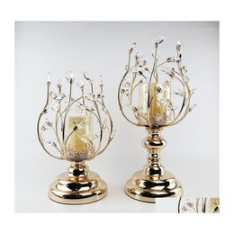 Bougeoirs De Luxe En Verre Transparent Stand Fleurs Glam Nordique Esthétique Petit Portavelas Décorations De Mariage Drop Delivery Accueil G Dhnni