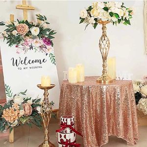 Candlers Luxury Gold Silver Metal Metal Candlestick Flower Stand Vase Home Decor Table Rack Road Road Lead Wedding
