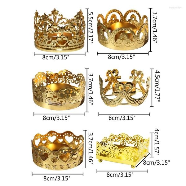 Bougeoirs Luxury Retro Gold Hollow Solder Whited Iron en dentelle pour le salon de la maison de mariage Decoration Decoration Dropship