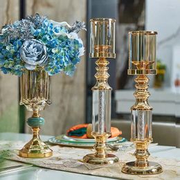 Candlers Luxury Romantic Dining Table Candlestick Decoration Golden Wedding Titulaire de la Vela Indoor Decor WT5ZT