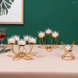 Portavelas Candelabro Mental para cenas románticas con velas, accesorios, decoración de mesa moderna, dormitorio de estilo Retro