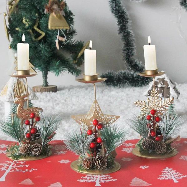 Bandlers Merry Christmas Artists Holder Golden Candlestick Ornement Party Party Decor Gift 2024 Naweida