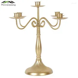 Bandlers Metal Candlestick 1/3/5-Arms Stand Stand Gold Pilier pour la décoration de la maison de mariage Candelabra GZT020