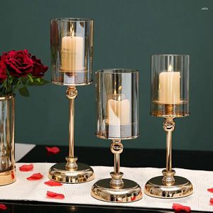 Kandelaars metaal kandelaar luxe houder European Golden Fashion Table Stand for Wedding Bar Party Christmas Ornament