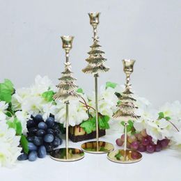 Candelabros de Metal para árbol de Navidad, candelabro de ambiente creativo, decoración, campana, soporte para diseño de mesa de cena