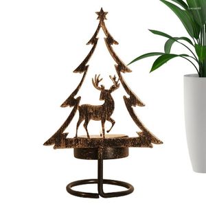 Bougeoirs en métal porte-arbre de noël pièce maîtresse de lumière de thé pour la maison Table de mariage fêtes chambre