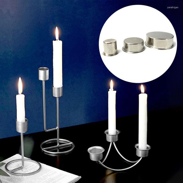 Bougeoirs Métal Artisanat Insert Titulaire Conique Cire Bougies Tasses Pots Ornements Chandelier De Mariage Saint Valentin Fête Décor À La Maison