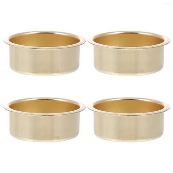 Candelabros Accesorios para tazas de metal Tazas de escritorio Mini candelabros dorados Adornos para fiestas Velas perfumadas