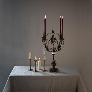 Bougeoirs support métallique Vintage Style français décoration de mariage décor Table Kandelaar noir maison jardin Decore