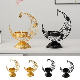 Bougeoirs en métal porte-lune forme pilier support créatif bureau lampe photophore accessoires de décoration de la maison