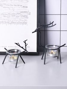 Bougeoirs en métal décor nordique bougies Table design verre lunettes De noël Halloween Centro De Mesa Design bougie