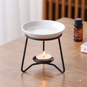 Kaarsenhouders metaalolie -brander Wax Warmer Ceramic Tealight Candle Holder geur geur aromatherapie taart diffuser rre15367