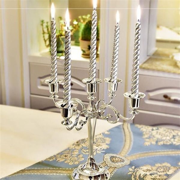 Candelabros Metal Plata / Chapado en oro Soporte de 7 brazos Aleación de zinc Pilar de alta calidad para portavelas de boda Candelabra 220929