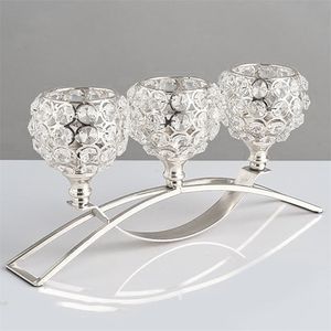 Kaarsenhouders metalen stick Crystal Coffee eettafel centerpieces staan ​​sticks bruiloft kersthuis decoratie 220919