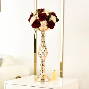 Candlers porte-greffes de forme de vase en métal table centrales fleuries décor pour les fournitures de décoration de restauration de fête de mariage à la maison