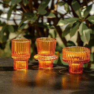 Kaarsenhouders mini -glas kandelaar Europese taper kaarsen kaarsen tafel staan kleine groenhoogte houder huisdecoratie