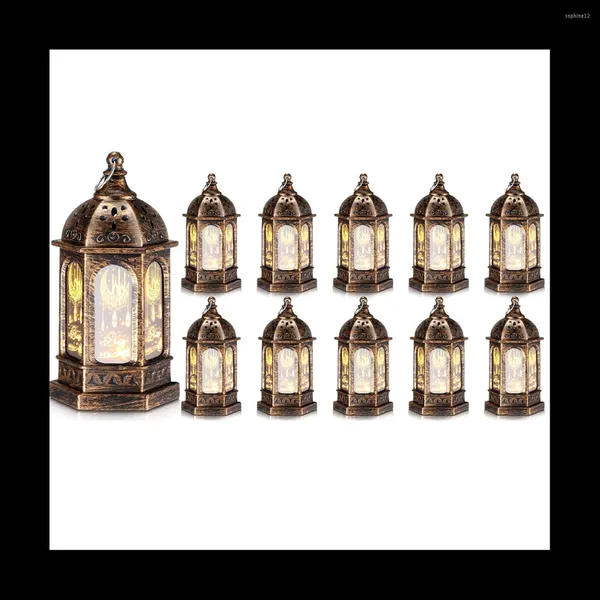 Bougeoirs Mini Ramadan Moubarak Lanterne LED Eid Moon Star Lights Style Marocain Suspendu