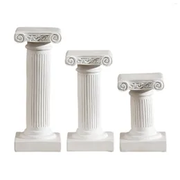 Kaarsenhouders miniatuur witte Romeinse pijlers tuin ornament noordelijk Europa kandelaar mini Griekse kolommen voor werf kunst bureaublad bruiloft
