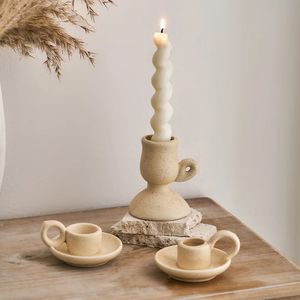 Bougeoirs minimalisme en céramique, décoration nordique pour la maison, chandelier de mariage, décoration de Table à manger en or, cadeau 231023