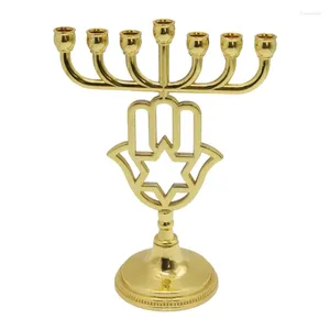 Candelabros modernos de 7 ramas, Hanukkah Menorah, candelabro, mesa central, adornos multifuncionales para el hogar