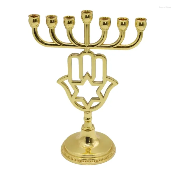 Bougeoirs modernes 7branches porte-hanukkah menorah chandelier table pièce maîtresse multifonctionnel maison accent ornements