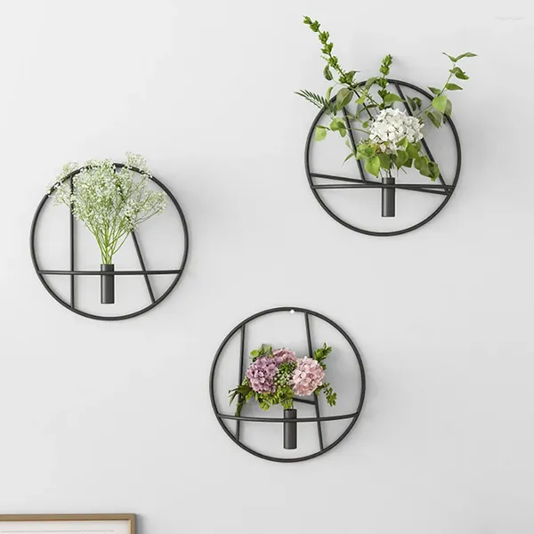 Bandlers MODERN MODERNE 3D Circle Metal Holder mur suspendu maison décoration vase Vase thé léger artisanat géométrique chandelle