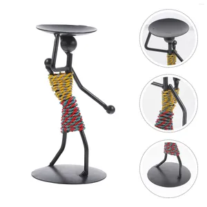 Bougeoirs Moderne Chandelier Style Votive Africain Stand Sculpture Abstraite Thé Lumière Lumières De Table