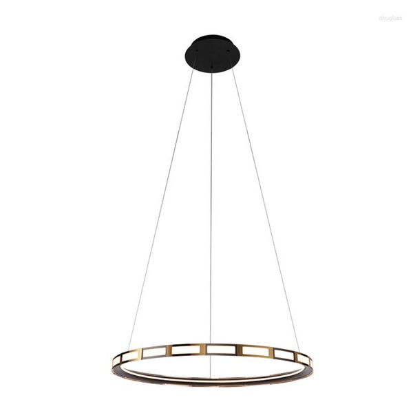 Candelabros Moderno Contemporáneo Nórdico Lámpara colgante de lujo Anillo grande Araña de aluminio Sala de estar Comedor Luz LED