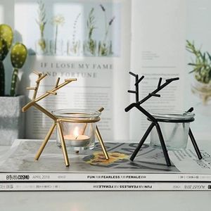 Candlers modernes table de style nordique moderne artisanat en métal en verre candelabro accessoires de maison originaux décoration bougeoir