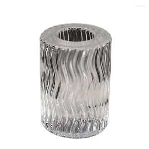 Bougeoirs Morden Glass Holder Candlestick Square Round pour les célébrations d'anniversaire